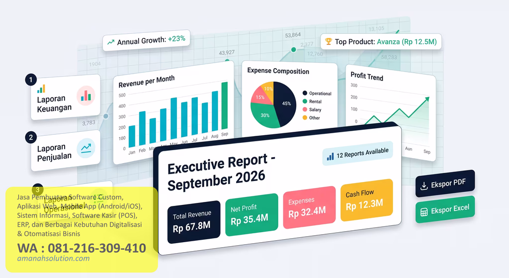 laporan bisnis software manajemen aset perusahaan