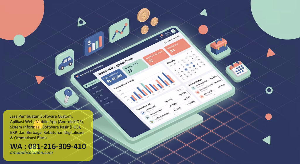 Dashboard software manajemen bisnis