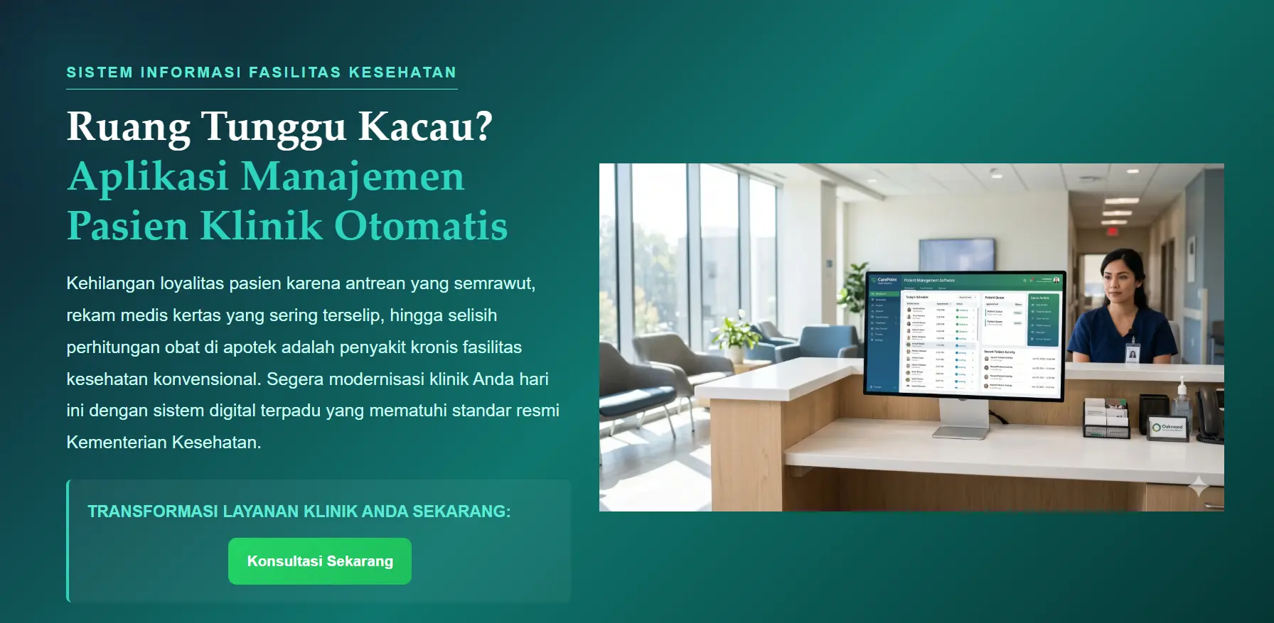 Ilustrasi hero section landing page dengan headline, sub-headline, dan CTA