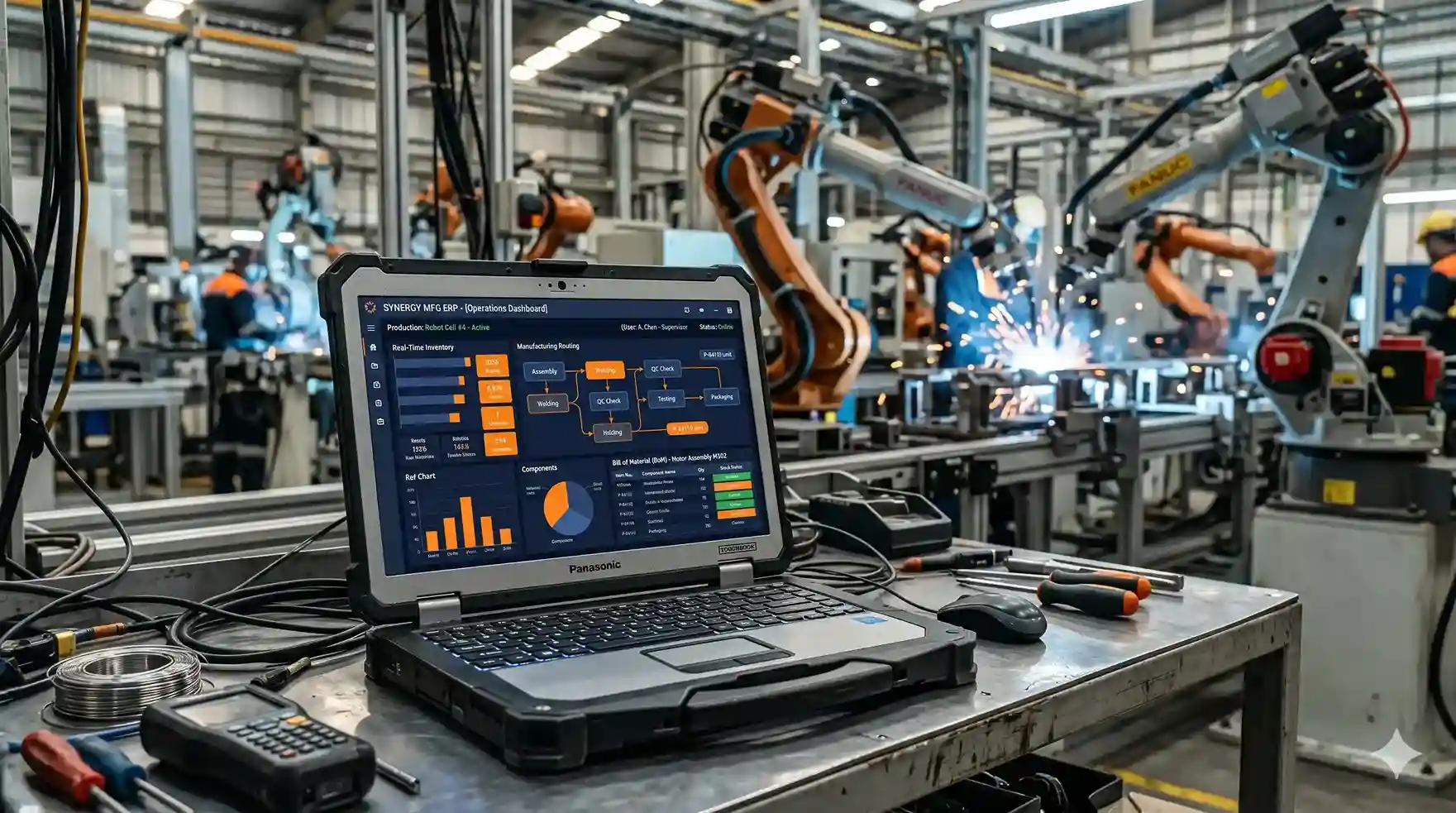 Dashboard sistem ERP program Sidoarjo untuk kontrol rantai pasok pabrik manufaktur